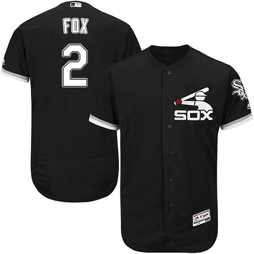 White Sox #2 Nellie Fox Black Flexbase Authentic Collection Stitched MLB Jersey - Click Image to Close
